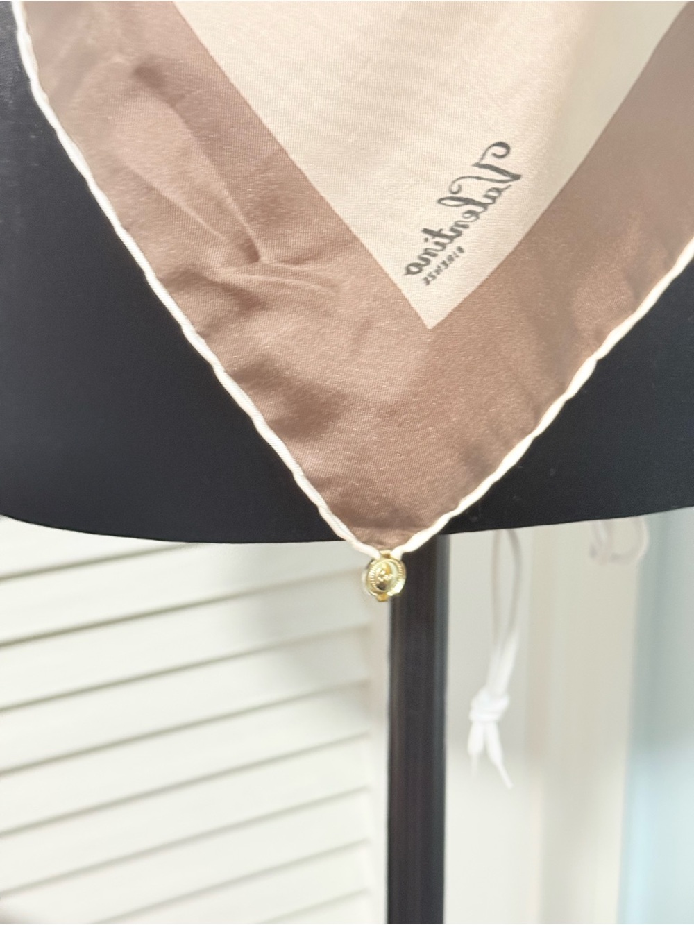 Valentino Silk Brown and Cream Geometric Scarf/Wrap! - Picture 3 of 6